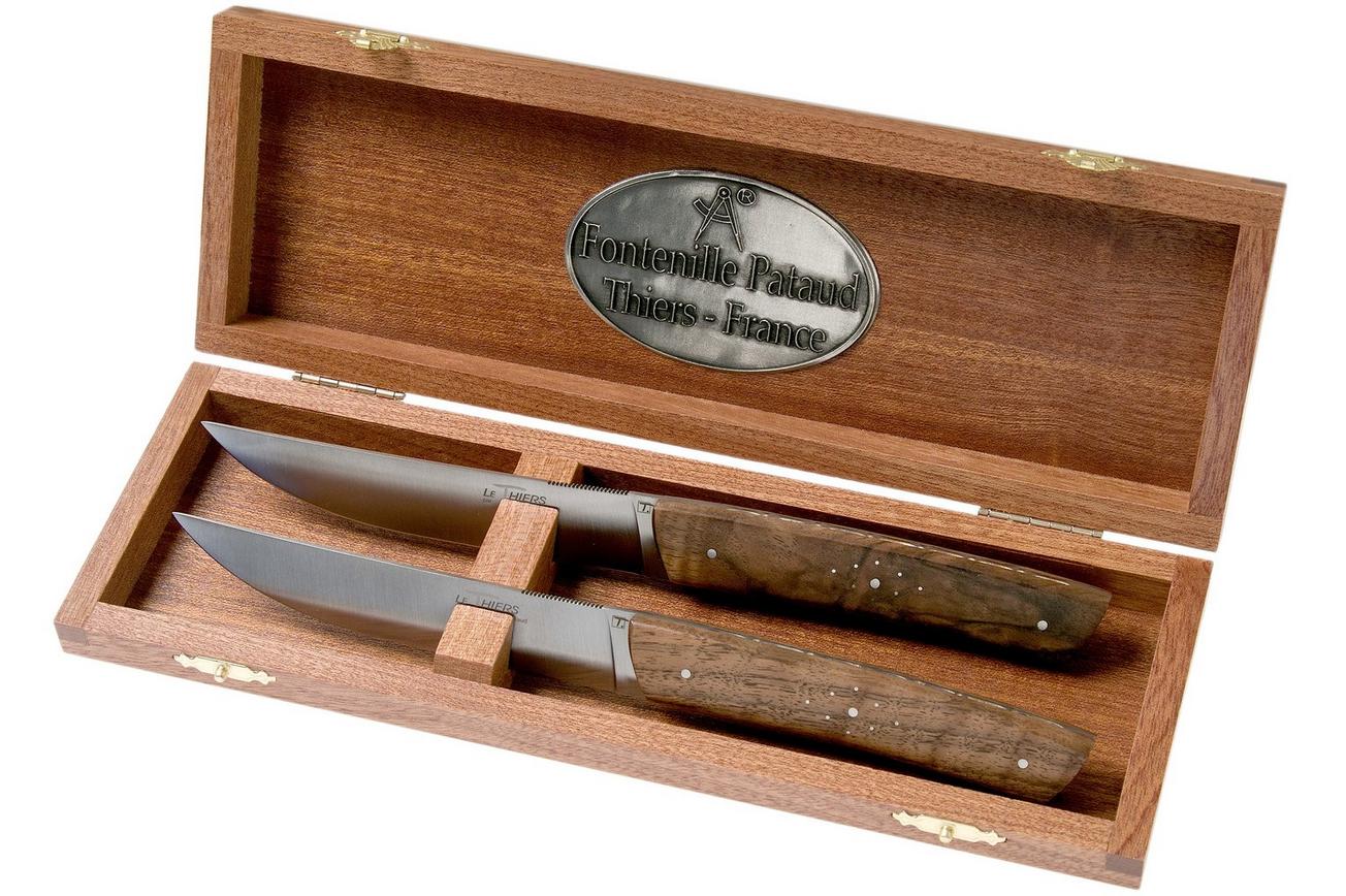 Fontenille Pataud Le Thiers 2dlg steakmessenset walnoothout burl, TR2TNO