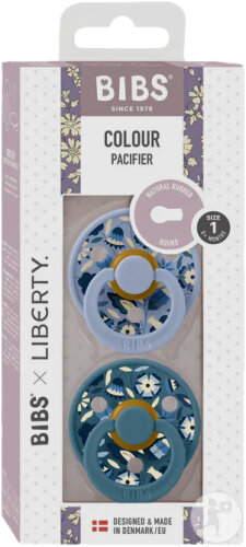 Bibs 1 Sucette Liberty Garden Bobo Blue 2 Pièces