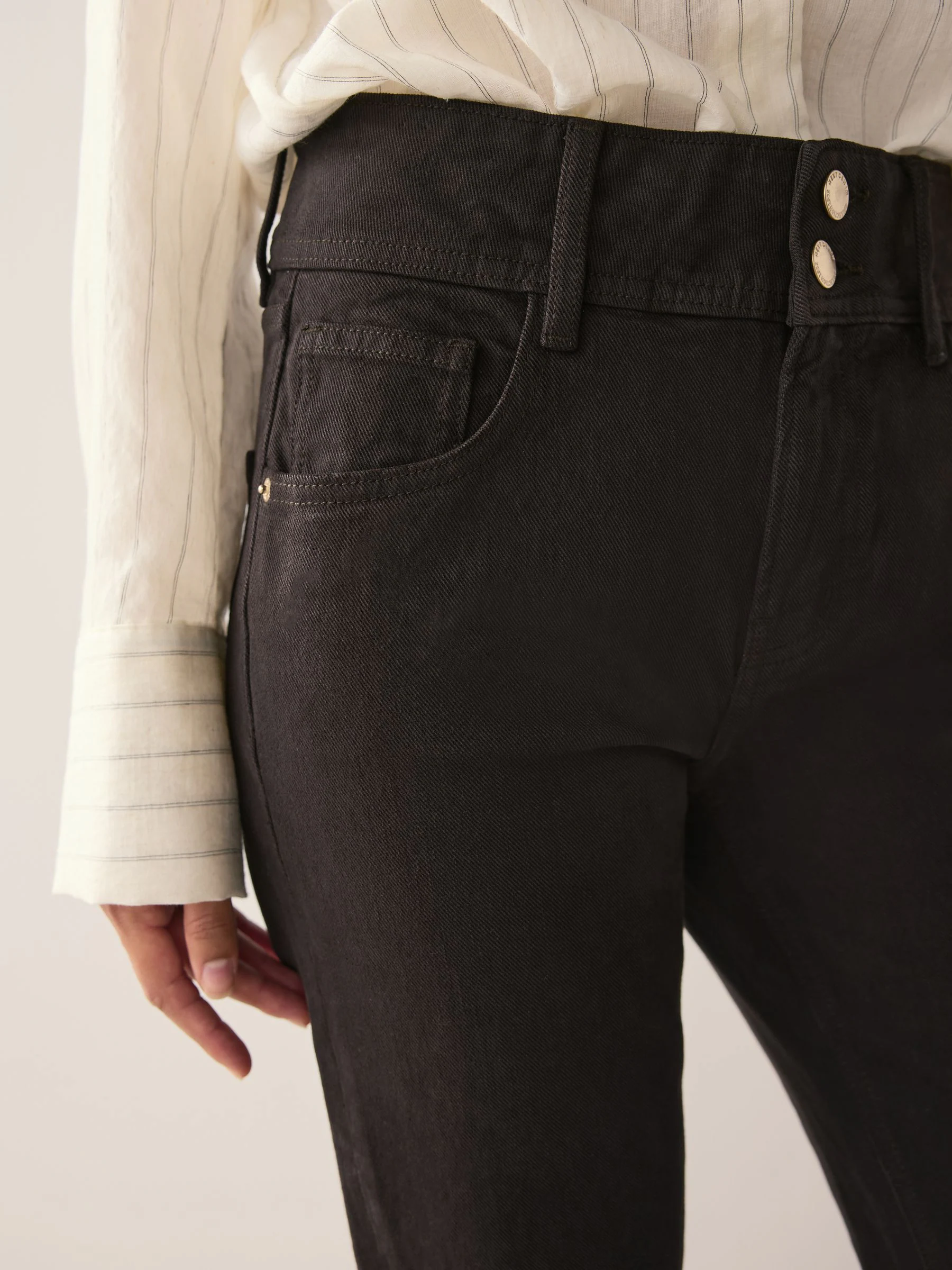 Chocoladebruin - High Rise Stretch Flare Jeans