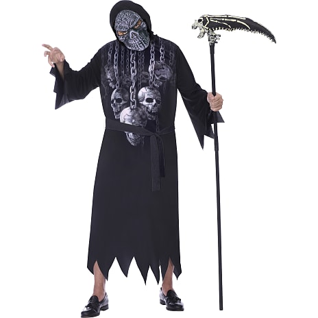 Halloween uhyggeligt skelet kostume str. 180