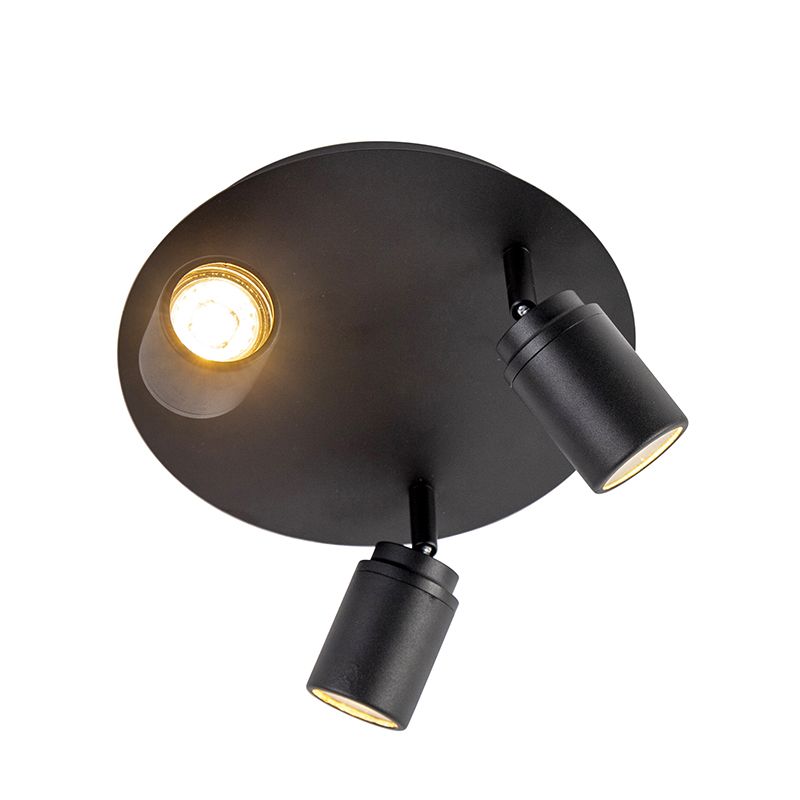 Moderne badkamer spot zwart 3-lichts IP44 - Ducha