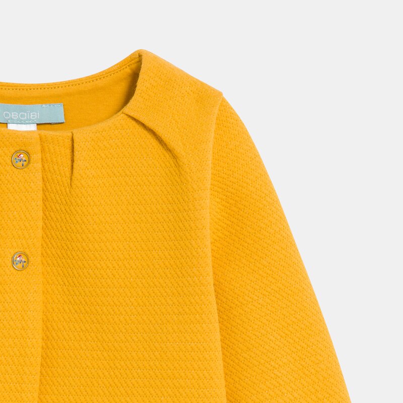 Cardigan coton fantaisie jaune bébé fille Jaune