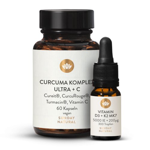 Sunday Natural Products  Curcuma Komplex +D3 +K2 Set