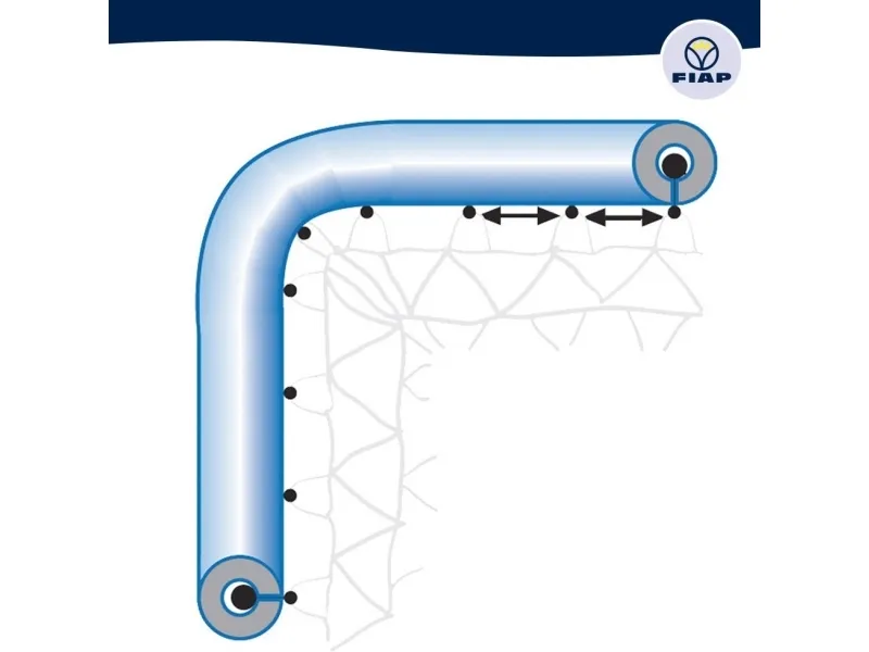Fiap Aquaristik, D-form, Hvid, 500 mm, 585 mm, 585 mm, 42 mm, 955 g
