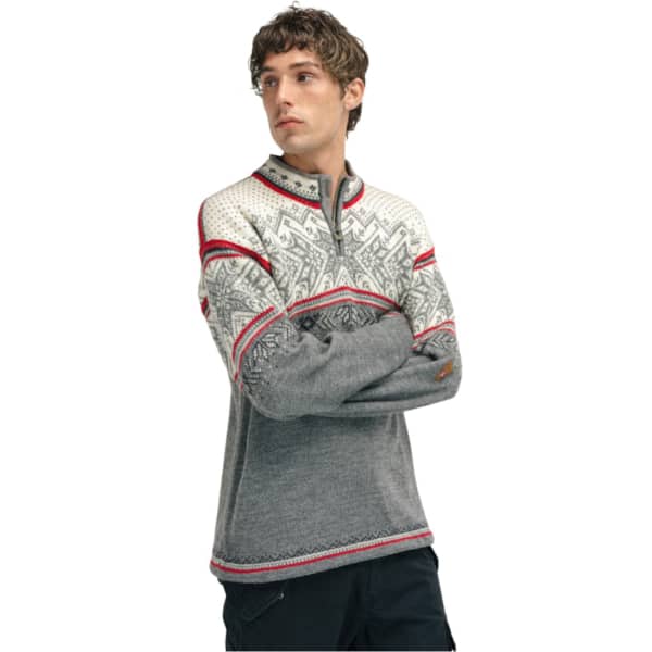 Pull DALE OF NORWAY VAIL MASC SWEATER SMOKE / OFF WHITE / RASPBERRY