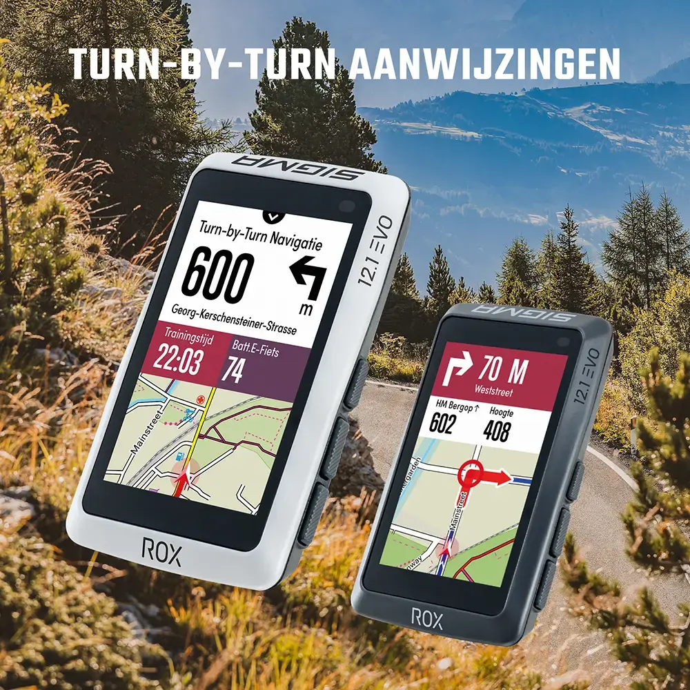 Sigma Sport ROX 12.1 EVO GPS Fietscomputer Bundel Wit