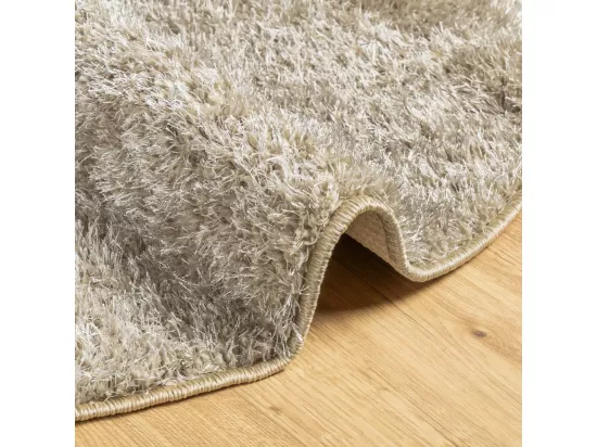 Tapis à poils longs aspect brillant beige ø 200 cm