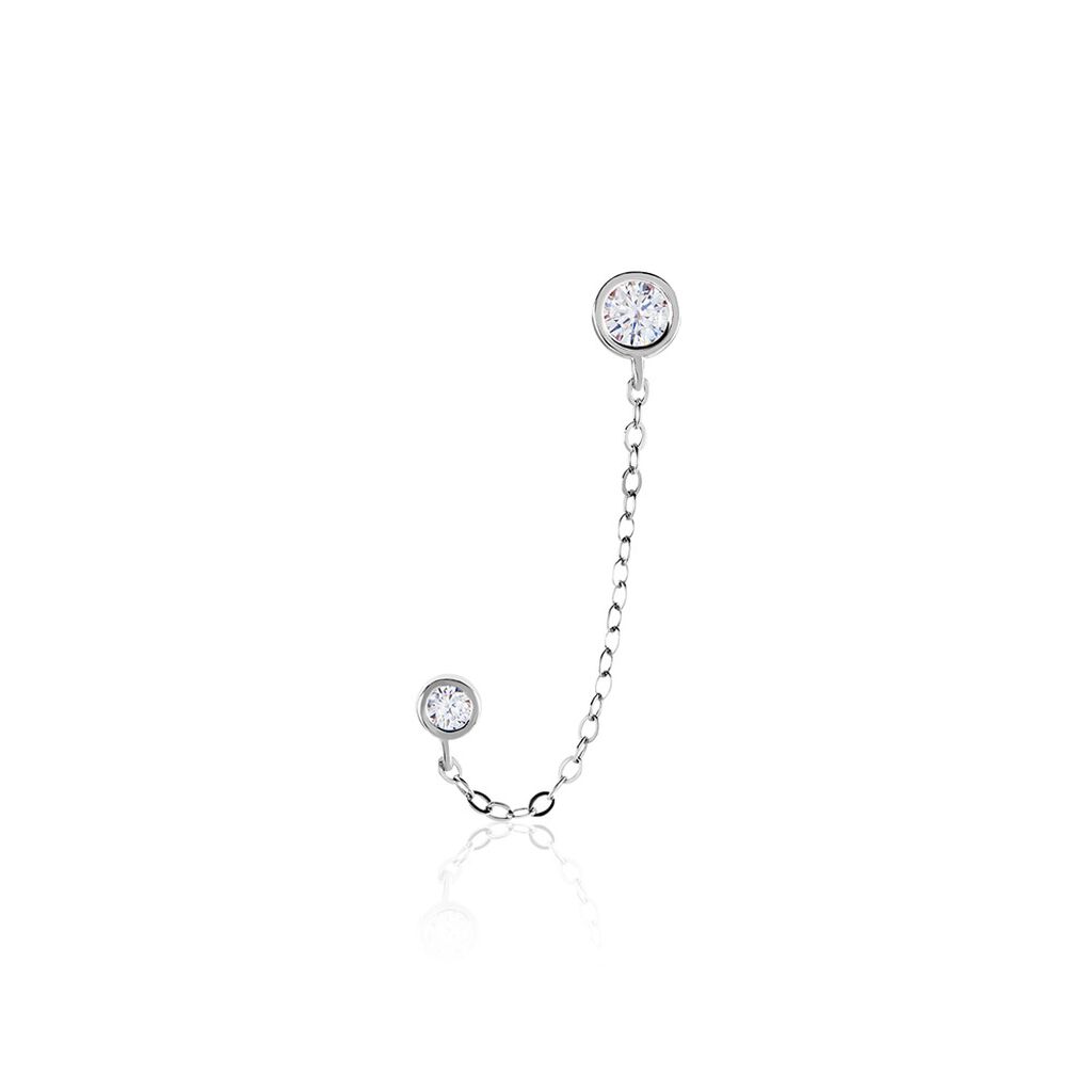 Bijou D'oreille Argent Blanc Cheyanne Oxydes De Zirconium