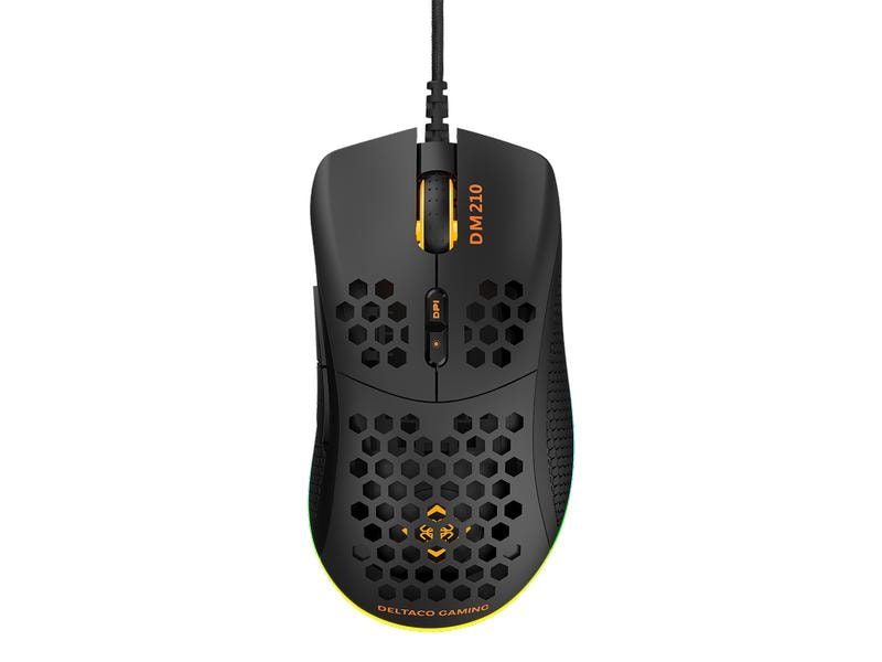 DELTACO Gaming-Maus DM210 Gaming-Maus mit 6400 dpi Auflösung und RGB-Beleuchtung