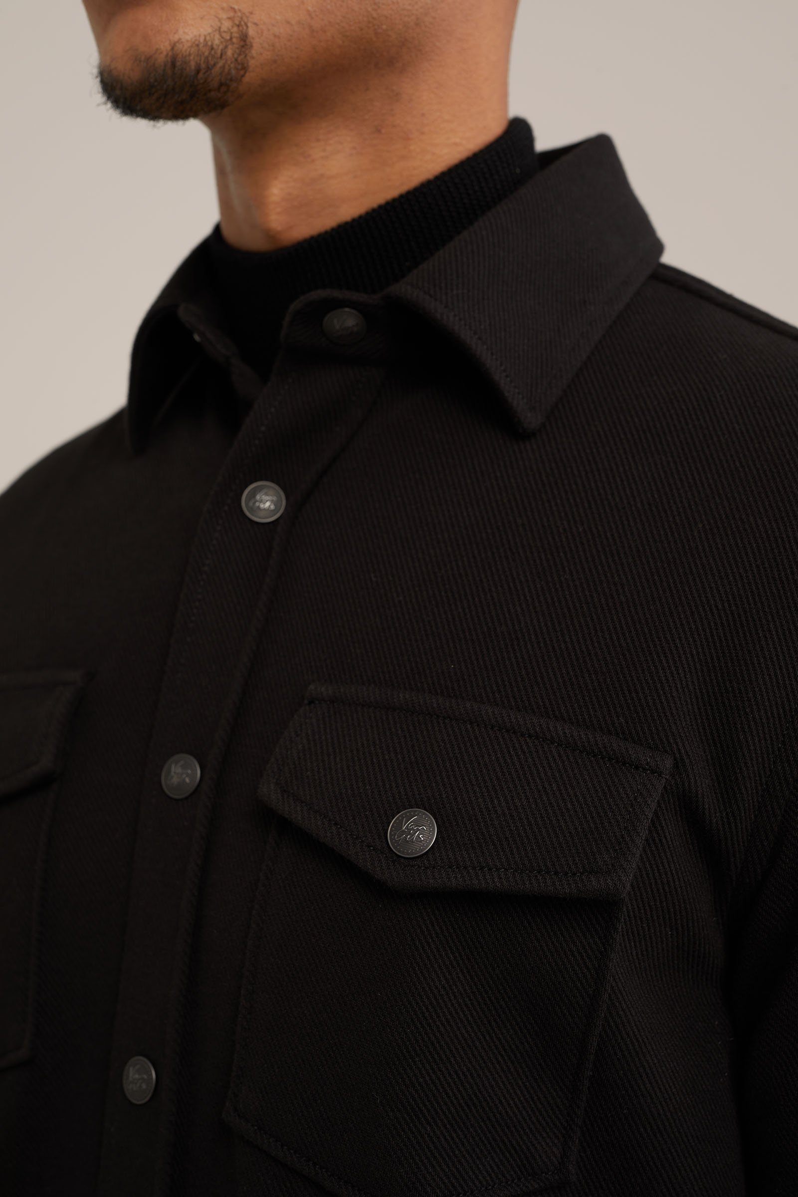 premium overshirt van gebreid materiaal Van Gils Zwart