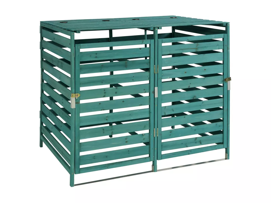 Cache-poubelle MCW-H62 pour 2 ou 4 poubelles, vert foncé
