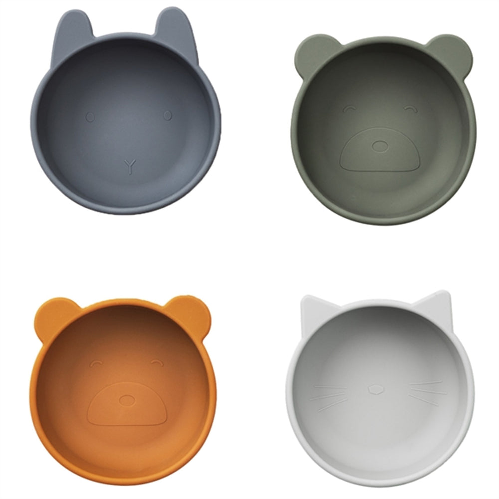 Iggy Silicone Skåle 4-pak Blue Mix