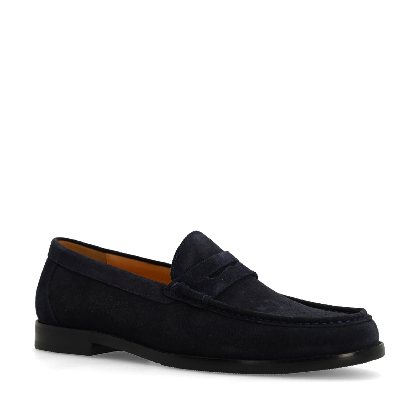 Donkerblauwe suède loafers