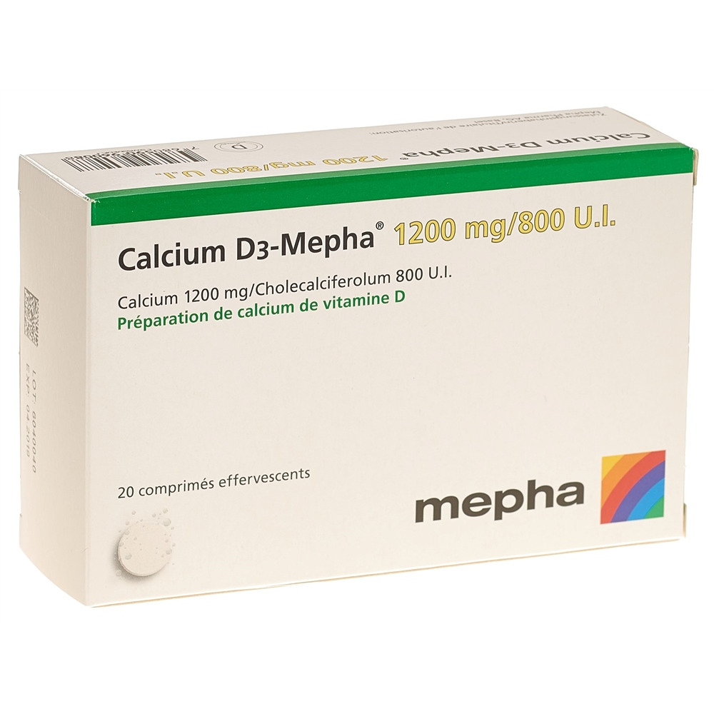 CALCIUM D3 Mepha Brausetabl 1200/800 Ds 20 Stk