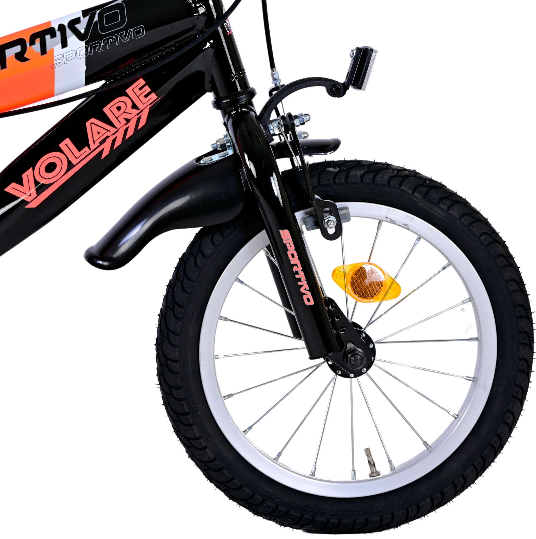 Kinderfahrrad Sportivo Jungen 14 Zoll Kinderrad Neon Orange Schwarz