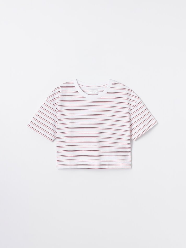 Camiseta cropped de manga curta - 0-900
