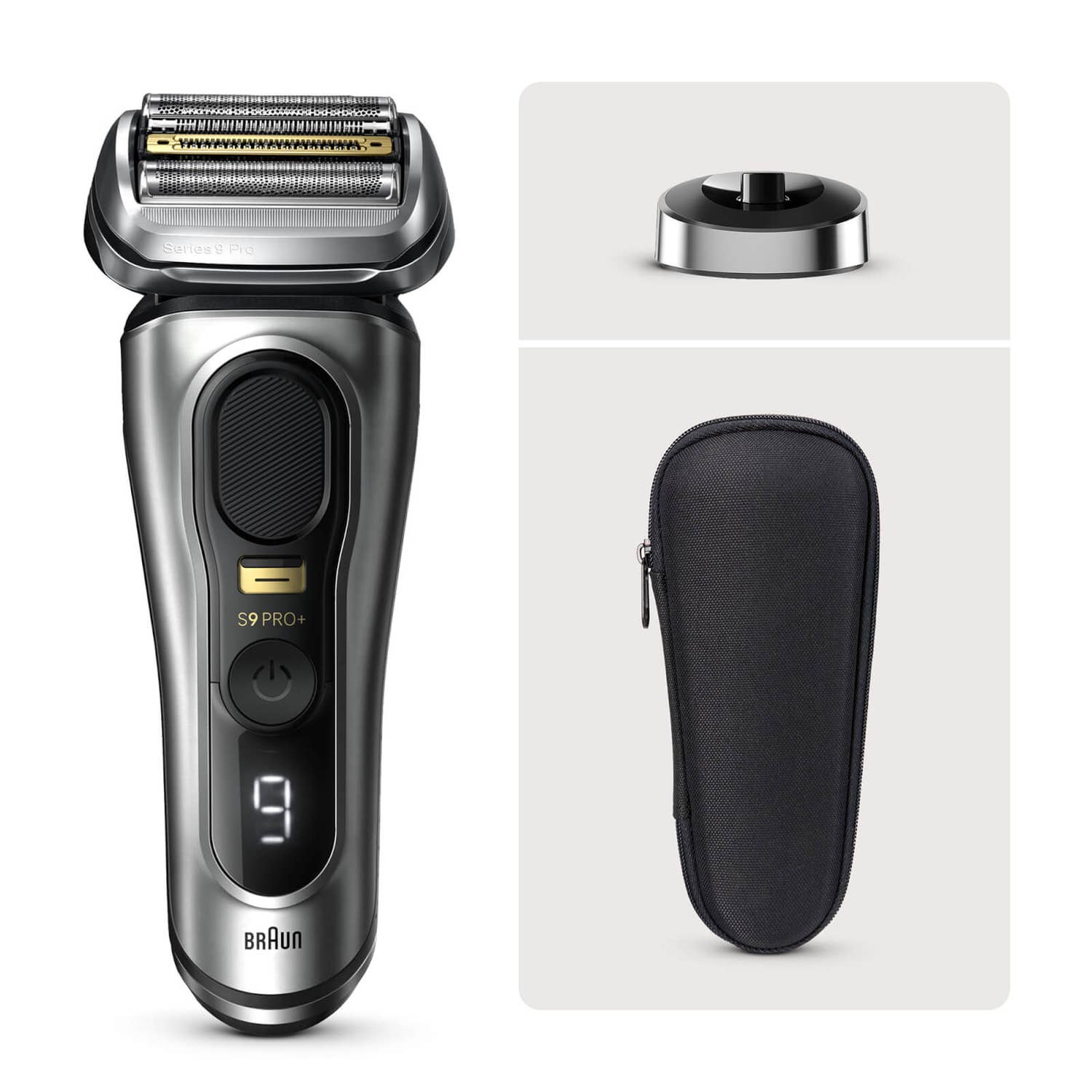 Braun Series 9 Pro+ Elektrorasierer, Ladestation, Wet & Dry, 9517s, Silber