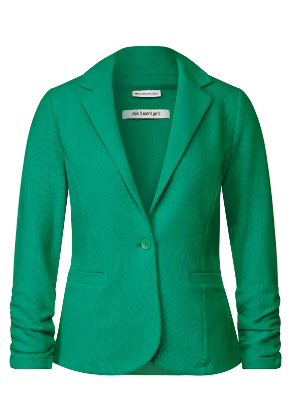 Basic Blazer mit Raffungen - dark cameo green