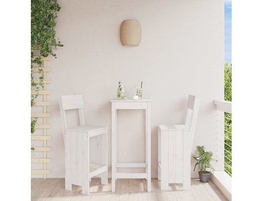 VIDAXL - Tabouret de bar Tabourets de bar 2 pcs blanc 40x48,5x115,5cm bois massif de...