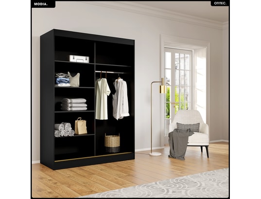 OTITEC - Armoire coulissante - l.150 x h.215 x p.65 - modia - noir