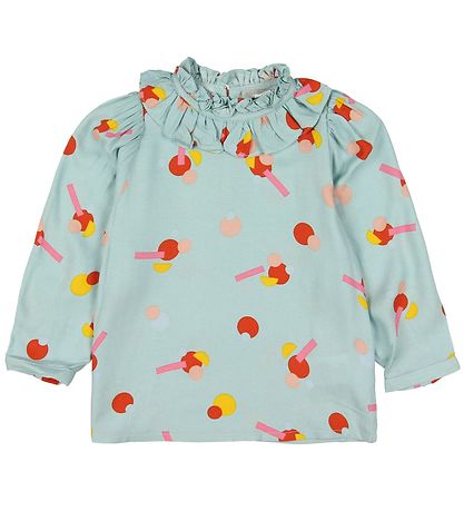 Stella McCartney Kids Bluse - Viskose - Mint m. M?nster