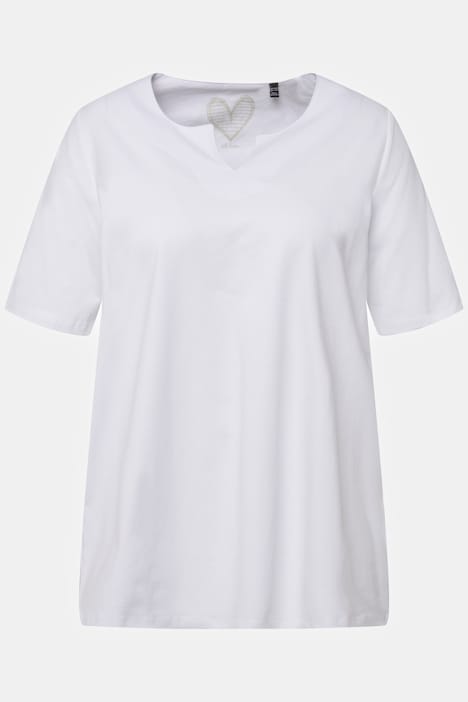T-Shirt, A-Linie, Tunika-Ausschnitt, Halbarm