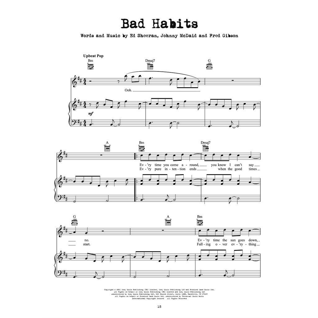 Hal Leonard Ed Sheeran: Equals (Piano - Vocal - Guitar)