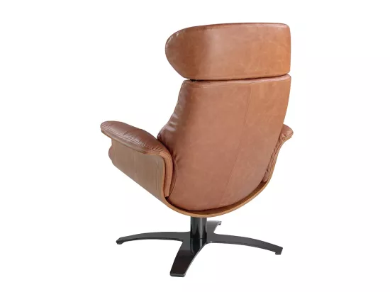 Fauteuil pivotant en cuir de couleur camel 5083 ANGEL CERDA