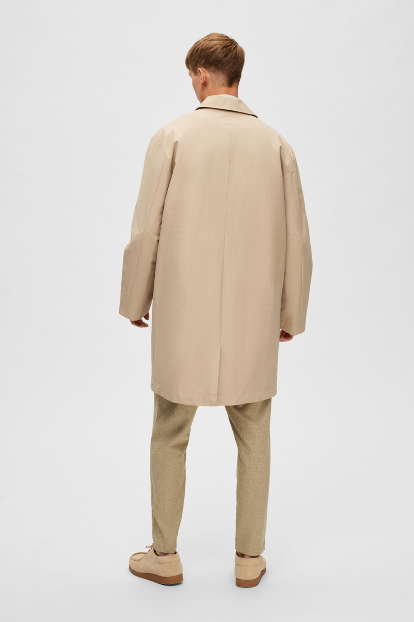 Trench coat impermeável em algodão orgânico - Marrom