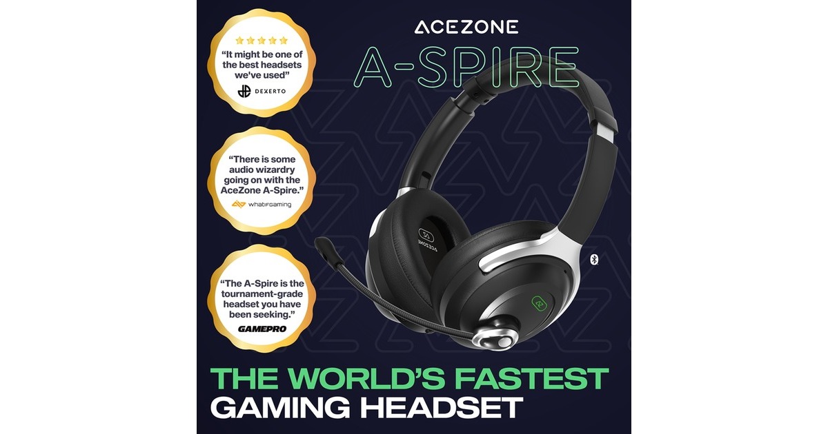 AceZoneA-Spire ANC  over-ear gaming headset  (Zwart/zilver, PC, PS4, PS5, Xbox Series X|S, Switch, Mobile)