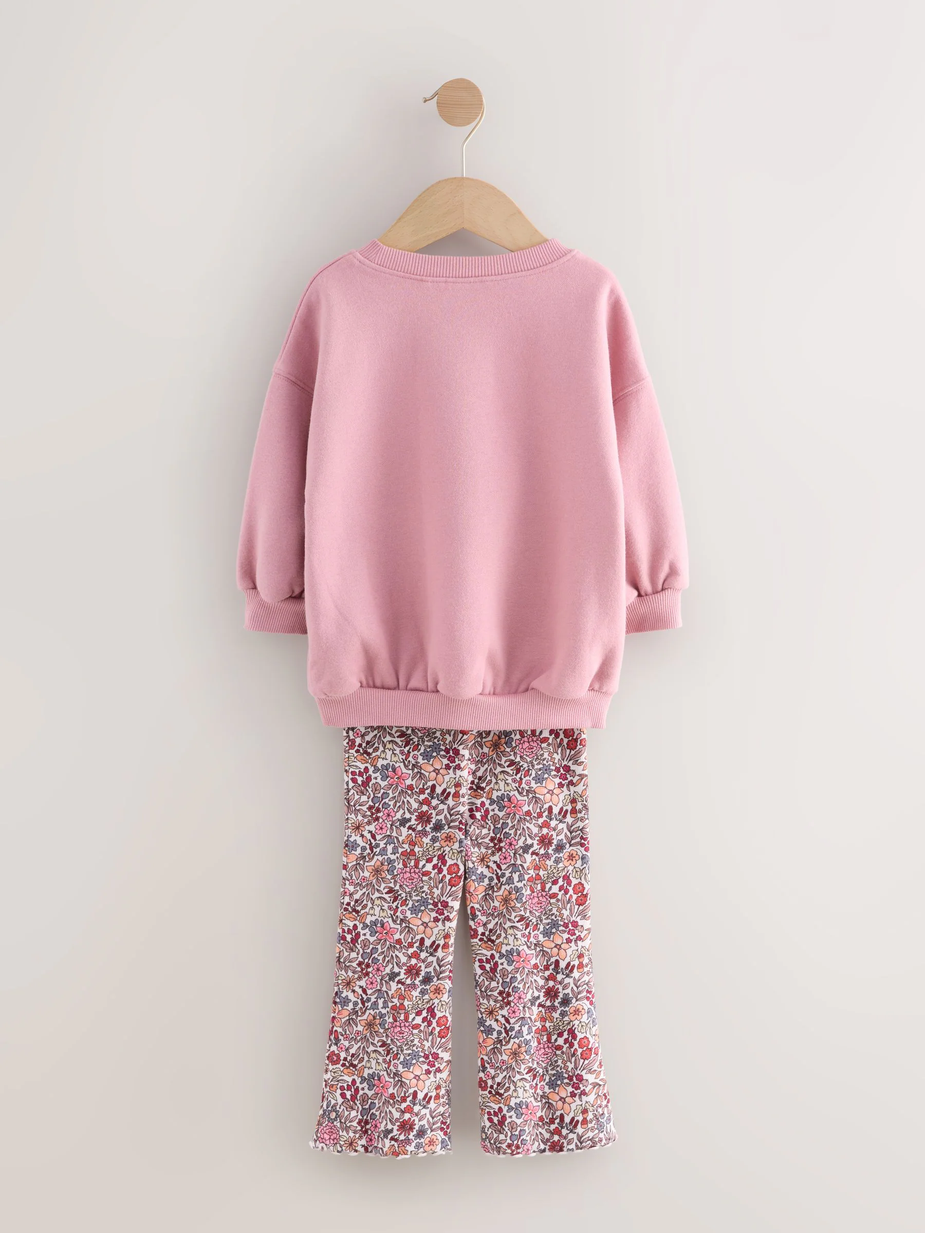 Pink Deer & Bunny - Set van sweatshirt en uitlopende legging (3 mnd - 7 jr)