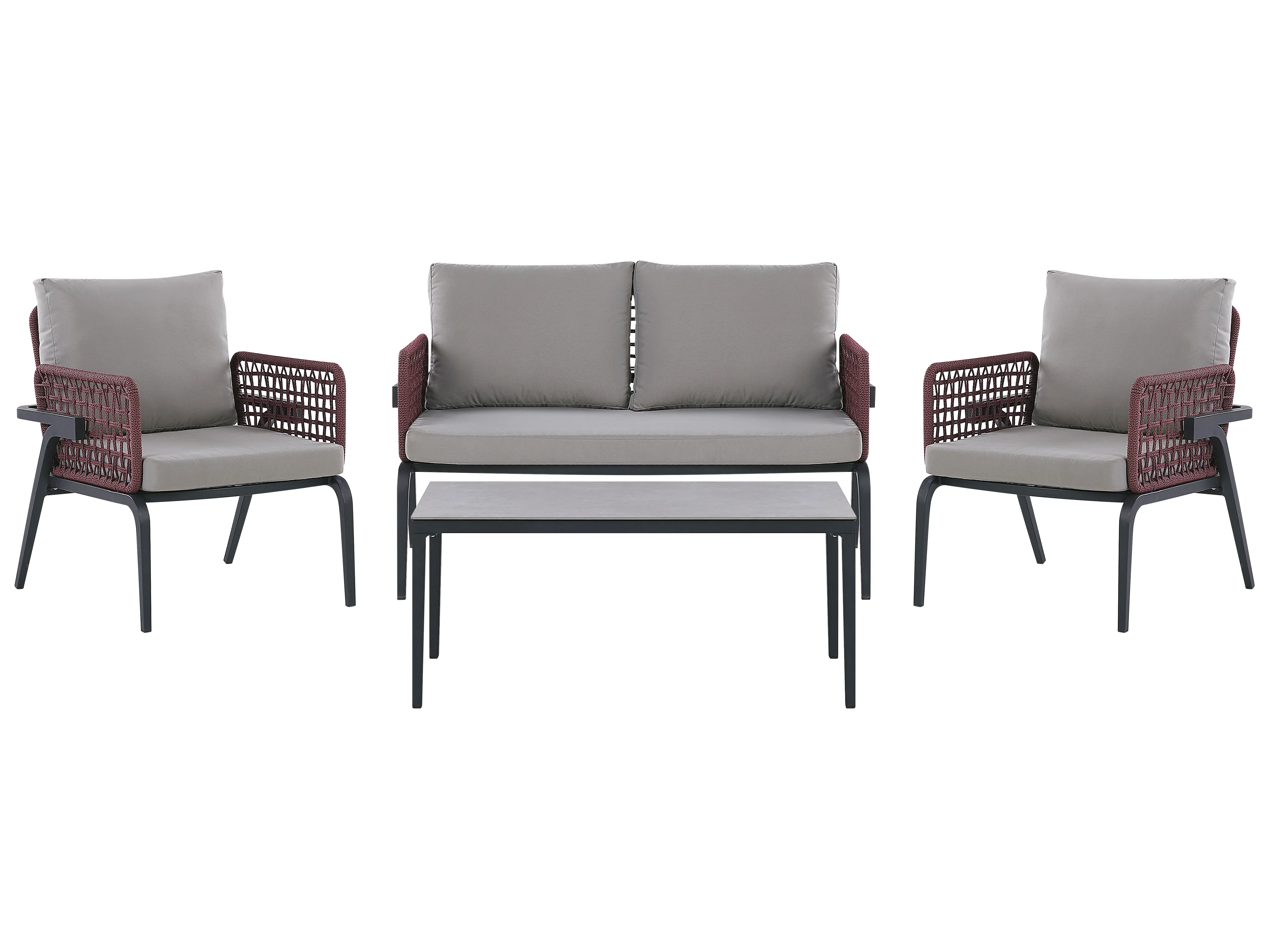 Loungeset met tafel 4-zits SCIACCA Metaal Grijs