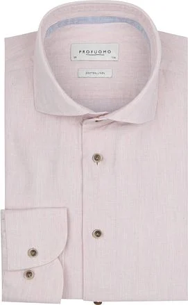 Profuomo Overhemd Linnen Roze PPVH10017E-T kopen