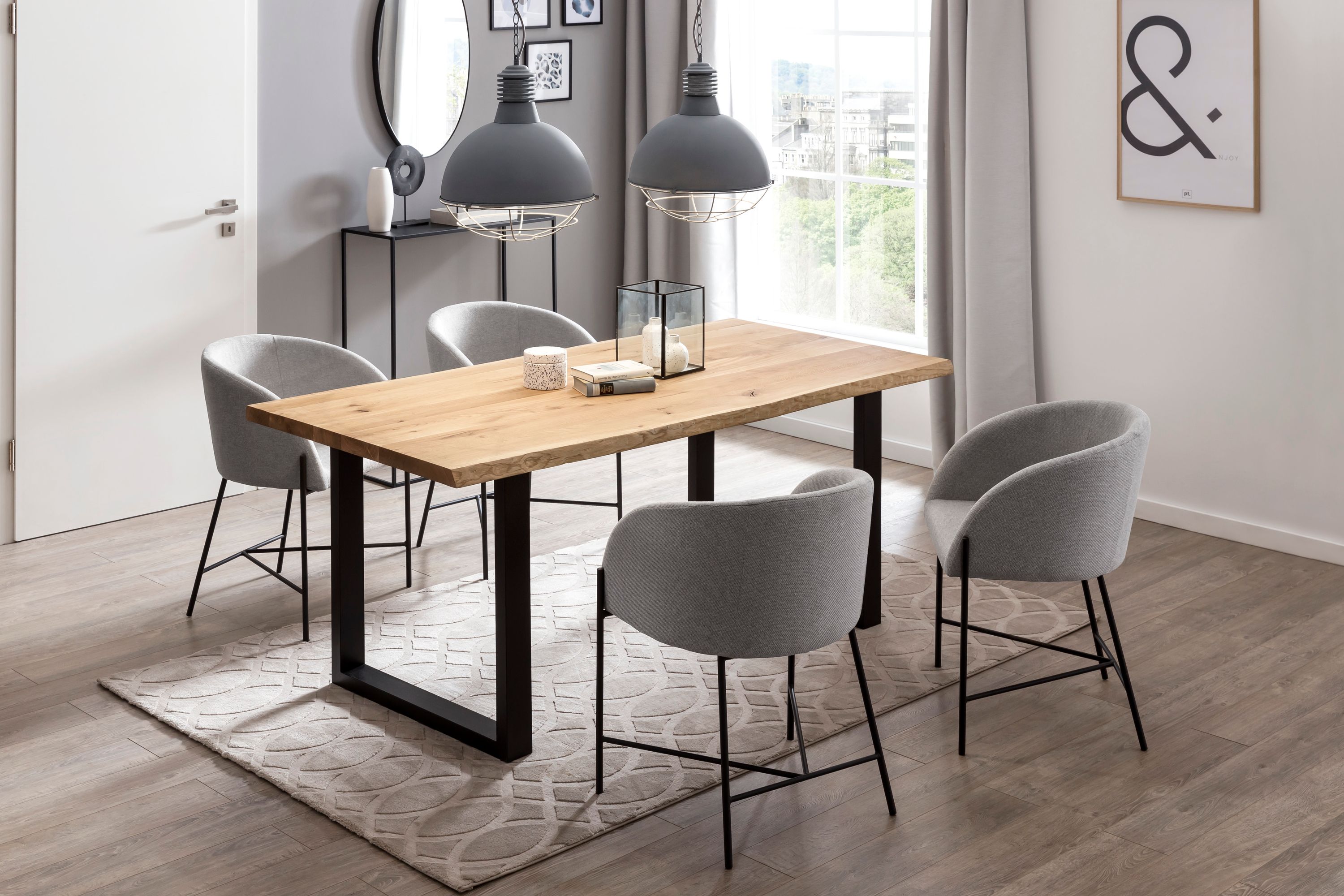 Esstisch 180x90 cm aus Eiche Esszimmertisch Küchentisch Tisch Holztisch