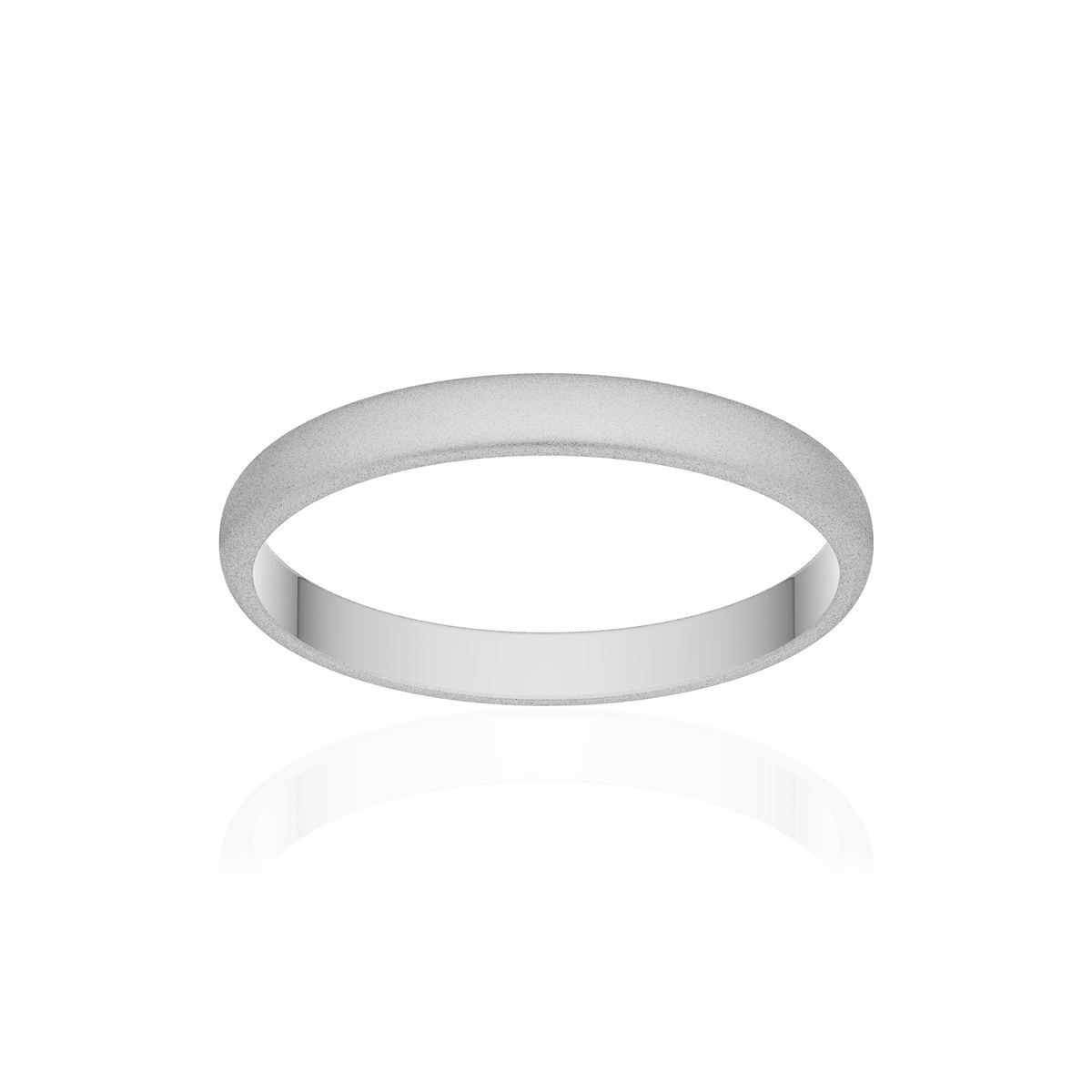 Alliance or 375 blanc sablé demi-jonc 2,5mm
