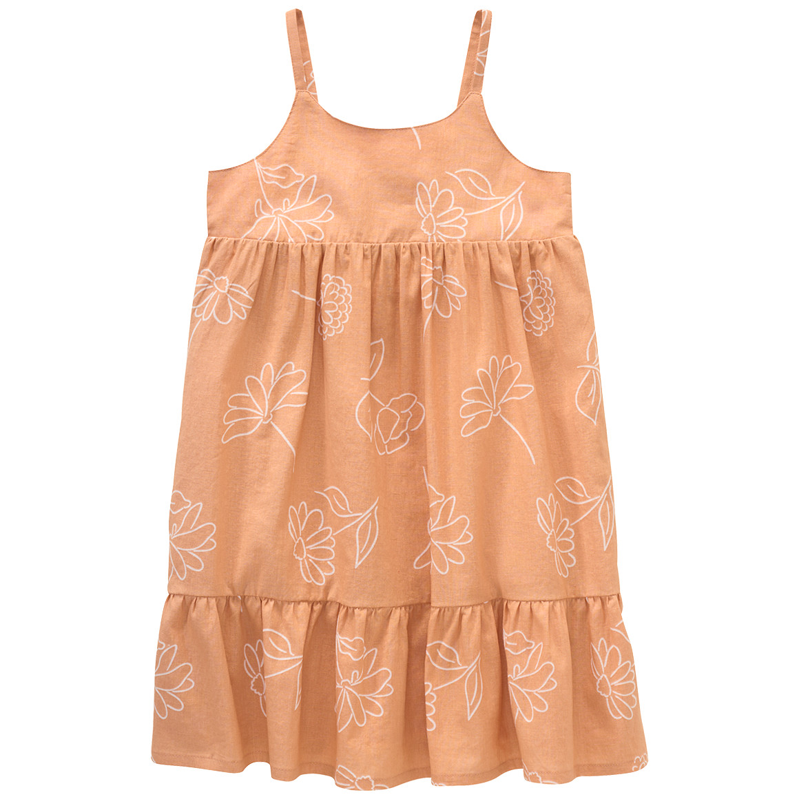 Topolino Pure Collection Mädchen Kleid aus Leinen-Mix orange