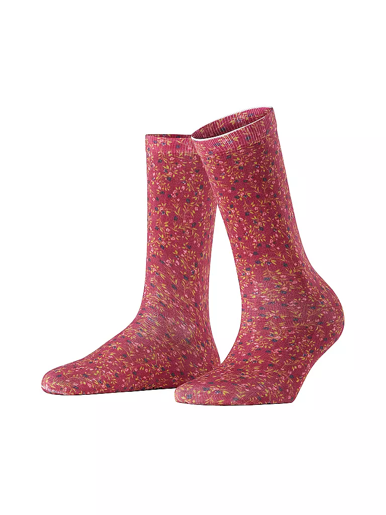 BURLINGTON Damen Socken DITSY FLORAL PRINT 36-41 wine rot