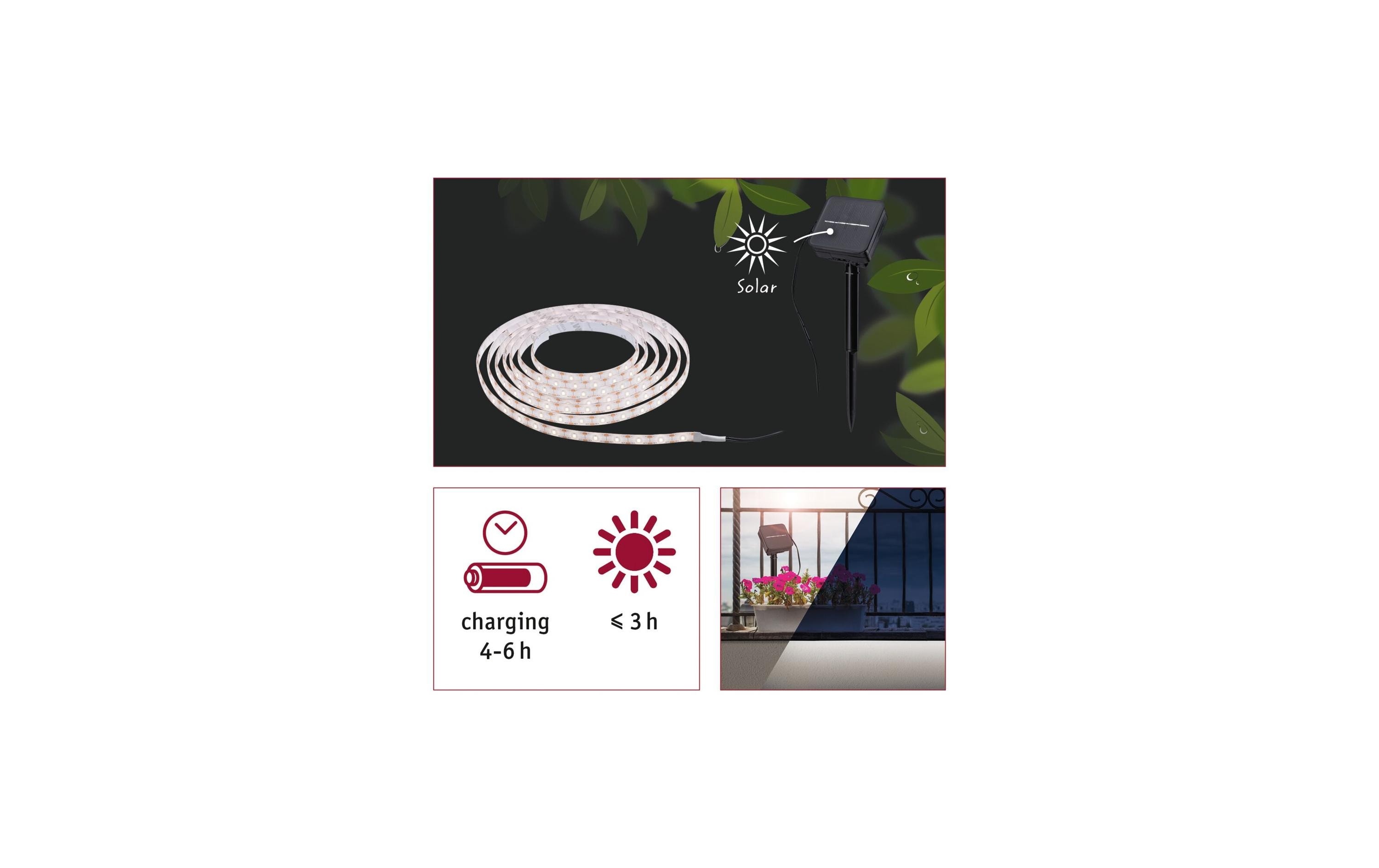 LED Stripe Solar 3 m Dämmerungssensor und AkkuUniversalstreifenleuchte