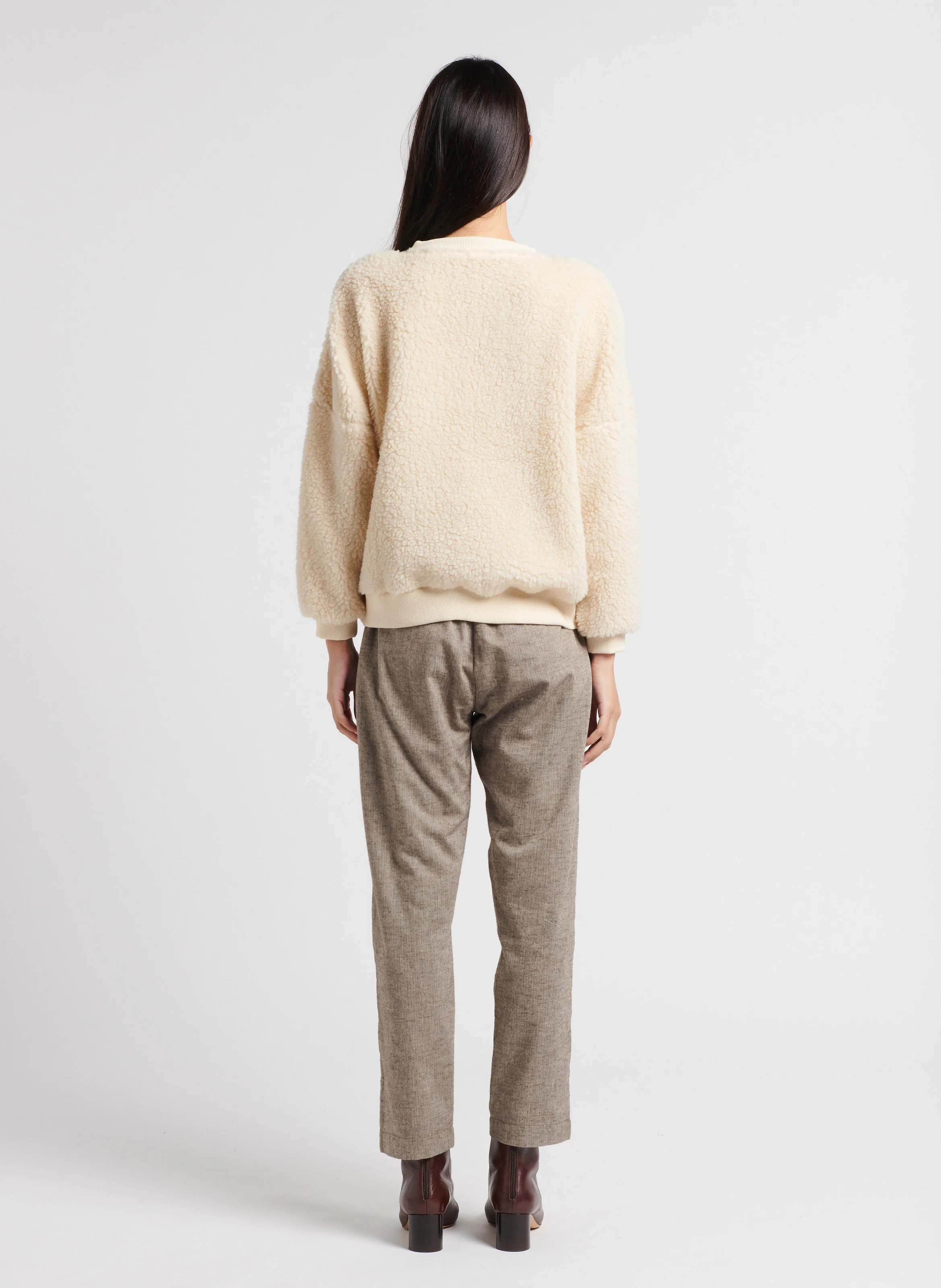 ALFRED - Pantalon à pinces en coton | Beige