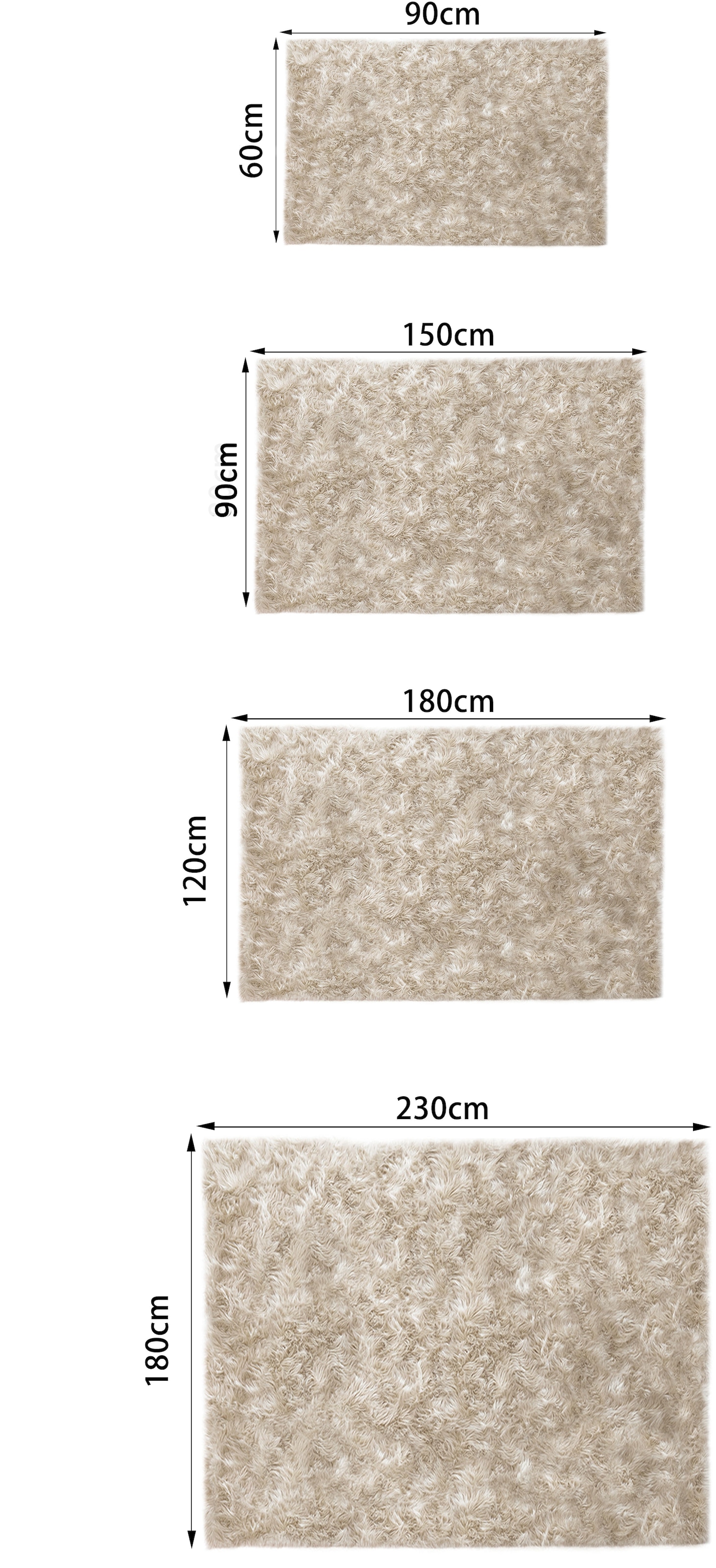 my home Fellteppich »Dena, Hochflor Teppiche, kuschelig weich« rechteckig 60 mm Höhe Kunstfell, Uni-Farben, Wohnzimmer, Schlafzimmer, Esszimmer