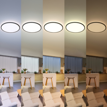 Philips plafondlamp Valen zwart 16W met afstandsbediening dimbaar