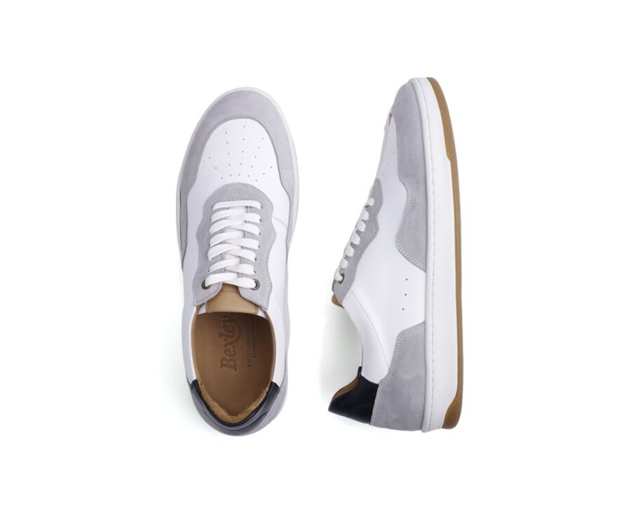 Sneakers blanches avec velours Beige homme - WONGARA