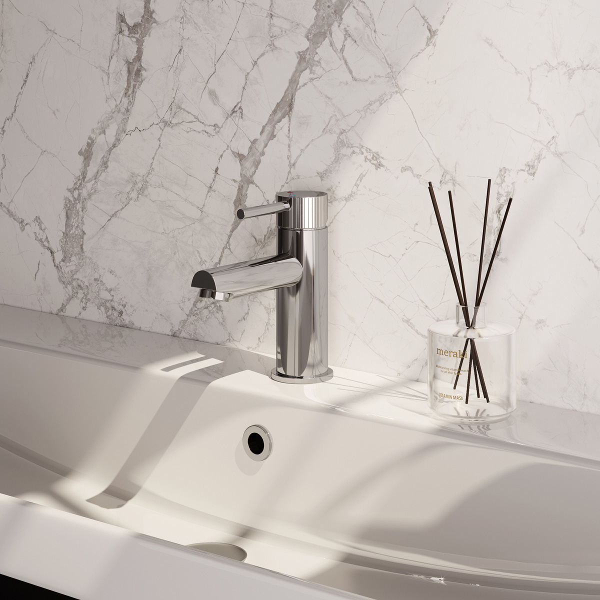 Brauer Stripe wastafelkraan model A met ColdStart chroom
