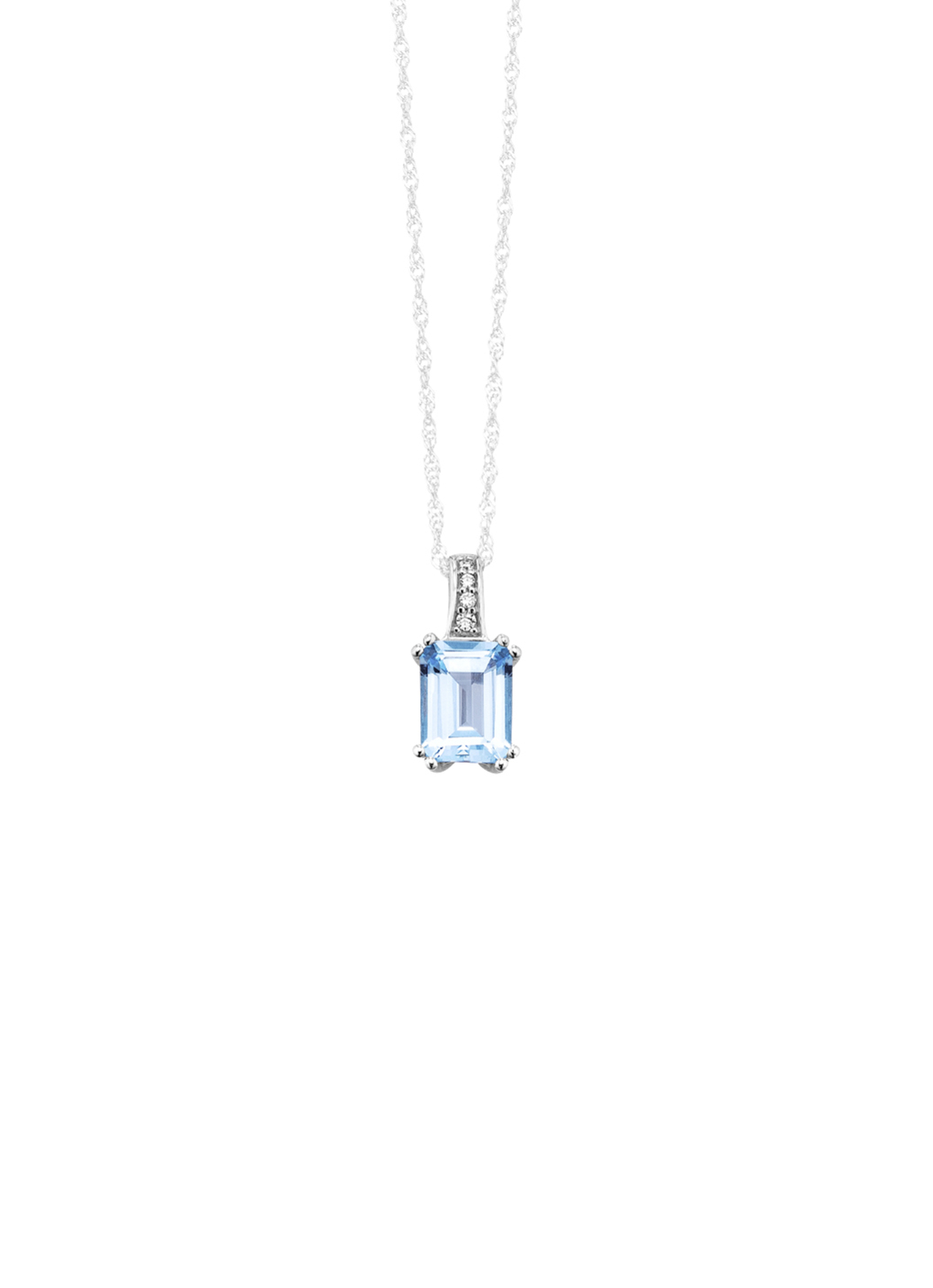 Anhänger mit Brillanten und Blautopas