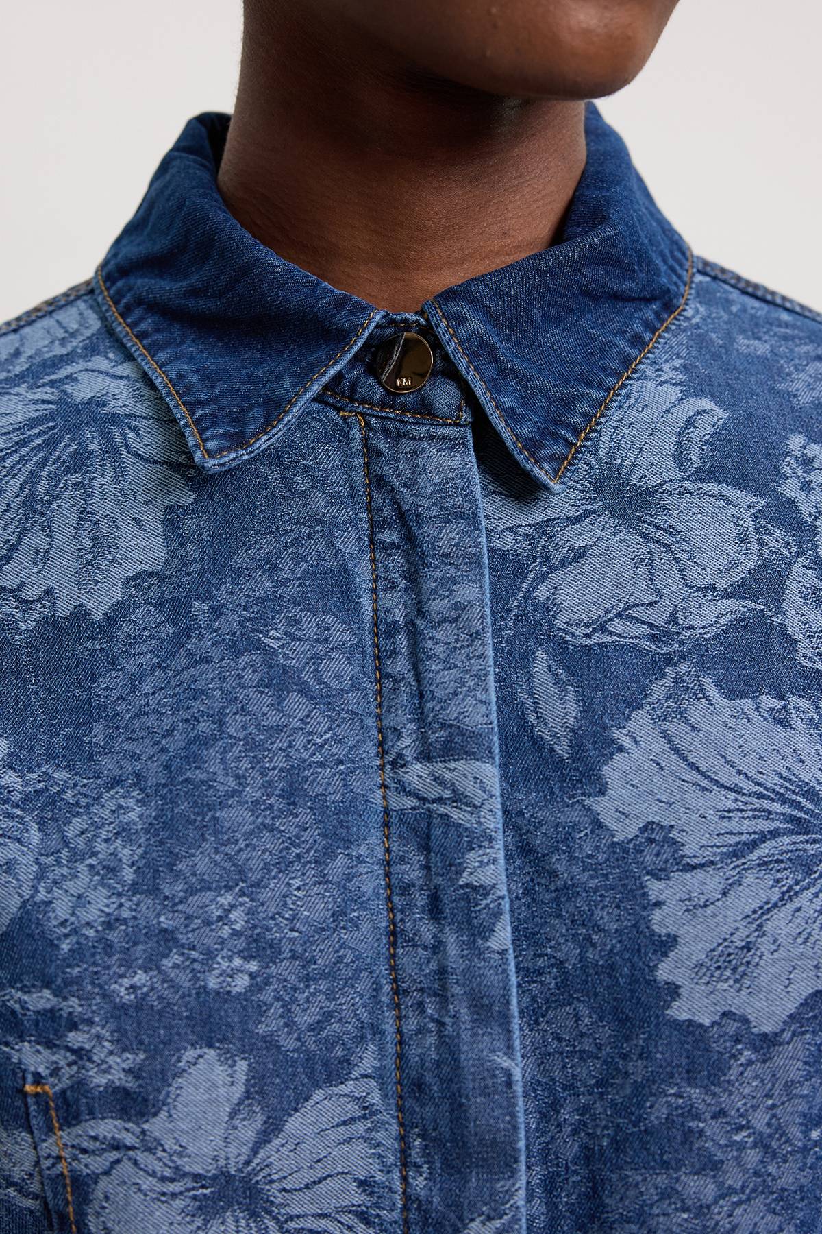 KarenMillen Jean Petite Taille Jambe Large En Denim Avec Contraste Jacquard