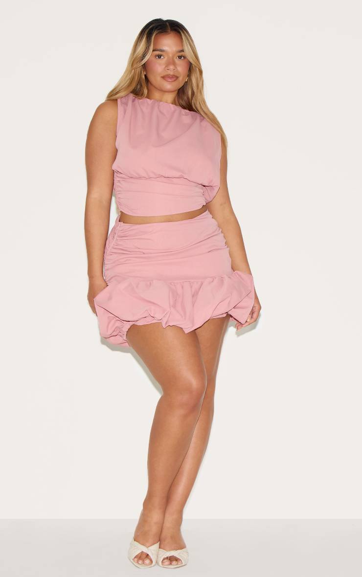Rose Top Shape Col Bateau Taille Cintrée