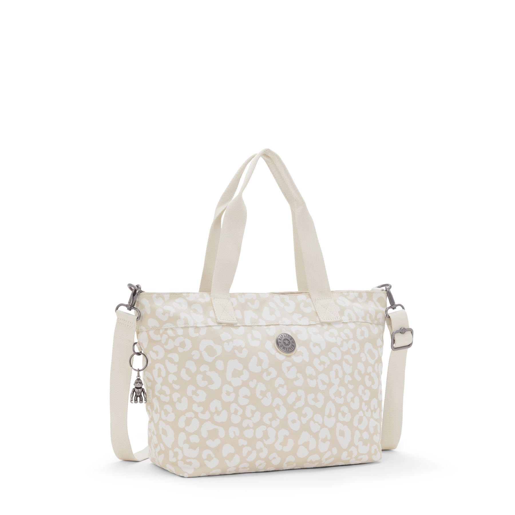 COLISSA S Fourre-tout compact muni d’un lien pour accrocher vos clés et d’une bandoulière ajustable amovible - White Cheetah J