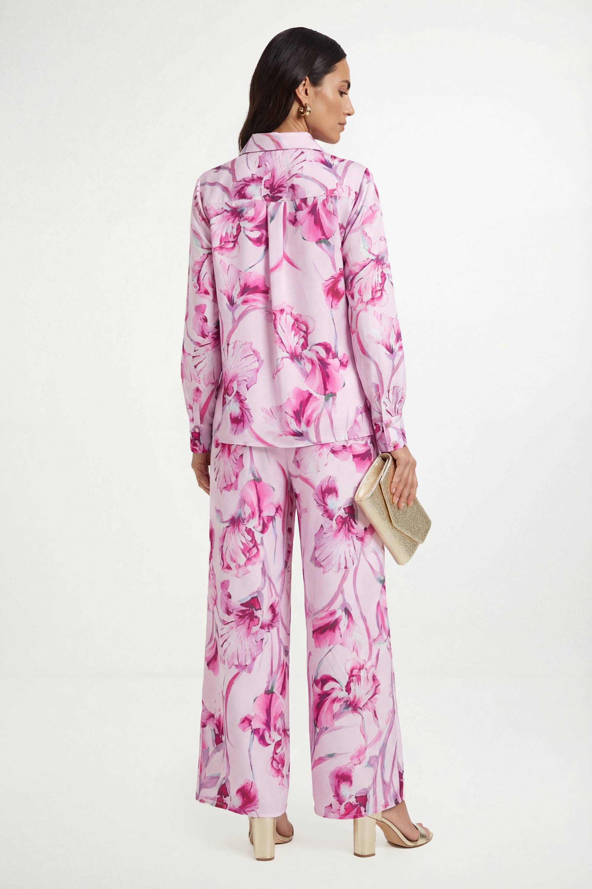 Wallis Ensemble Coordonné Chemise Satinée À Fleurs