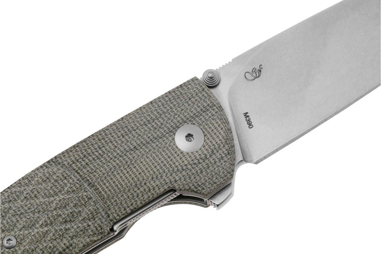 Viper Safe V6016CG3D Böhler M390, Green Canvas Micarta zakmes, Fabrizio Silvestrelli design