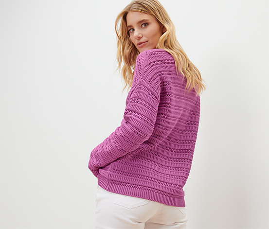 Pullover mit Ajour-Muster